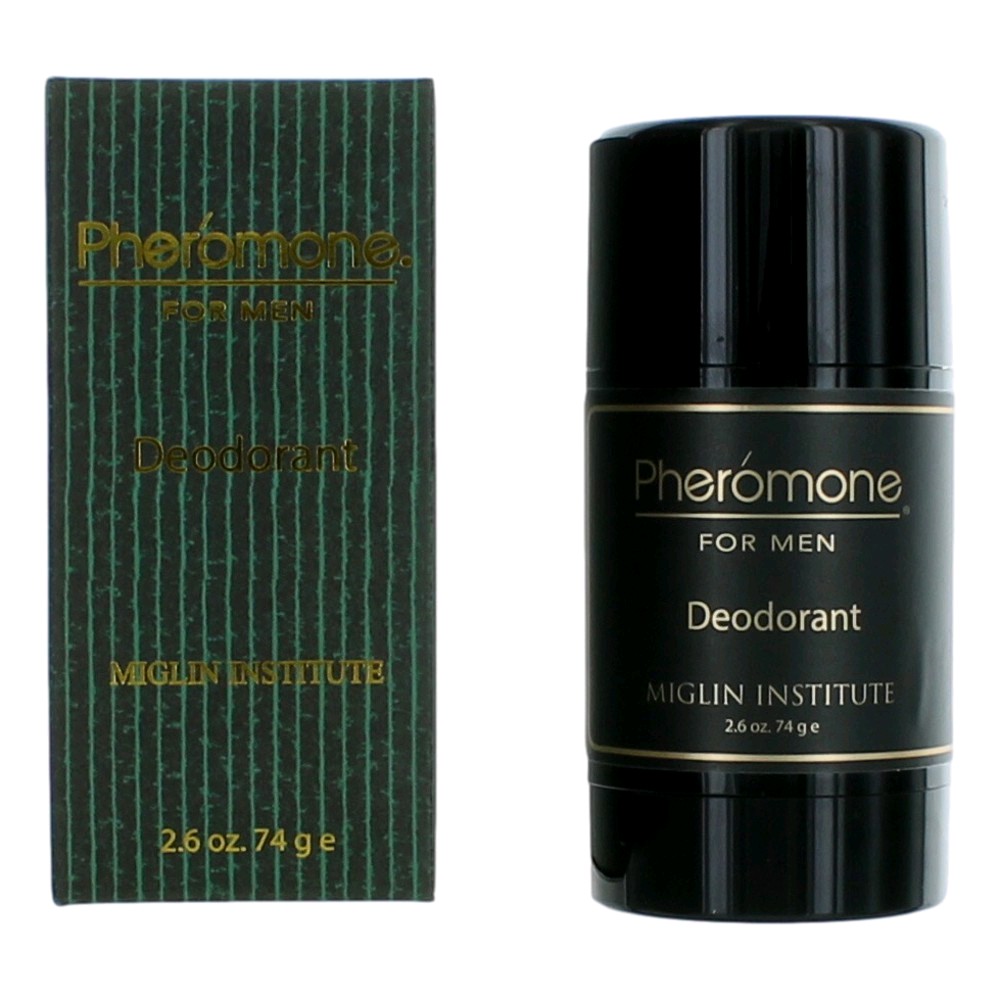 Launched by the design house of Marilyn Miglin in 1980. Pheromone for Men by Marilyn Miglin is a Oriental fragrance for men. The fragrance features citruses, green notes, honey, labdanum, olibanum, tonka bean, bergamot and sandalwood. Pheromone for Men deodorant provides the ultimate masculine protection combined with the rich, sophisticated aura of Pheromone for Men.