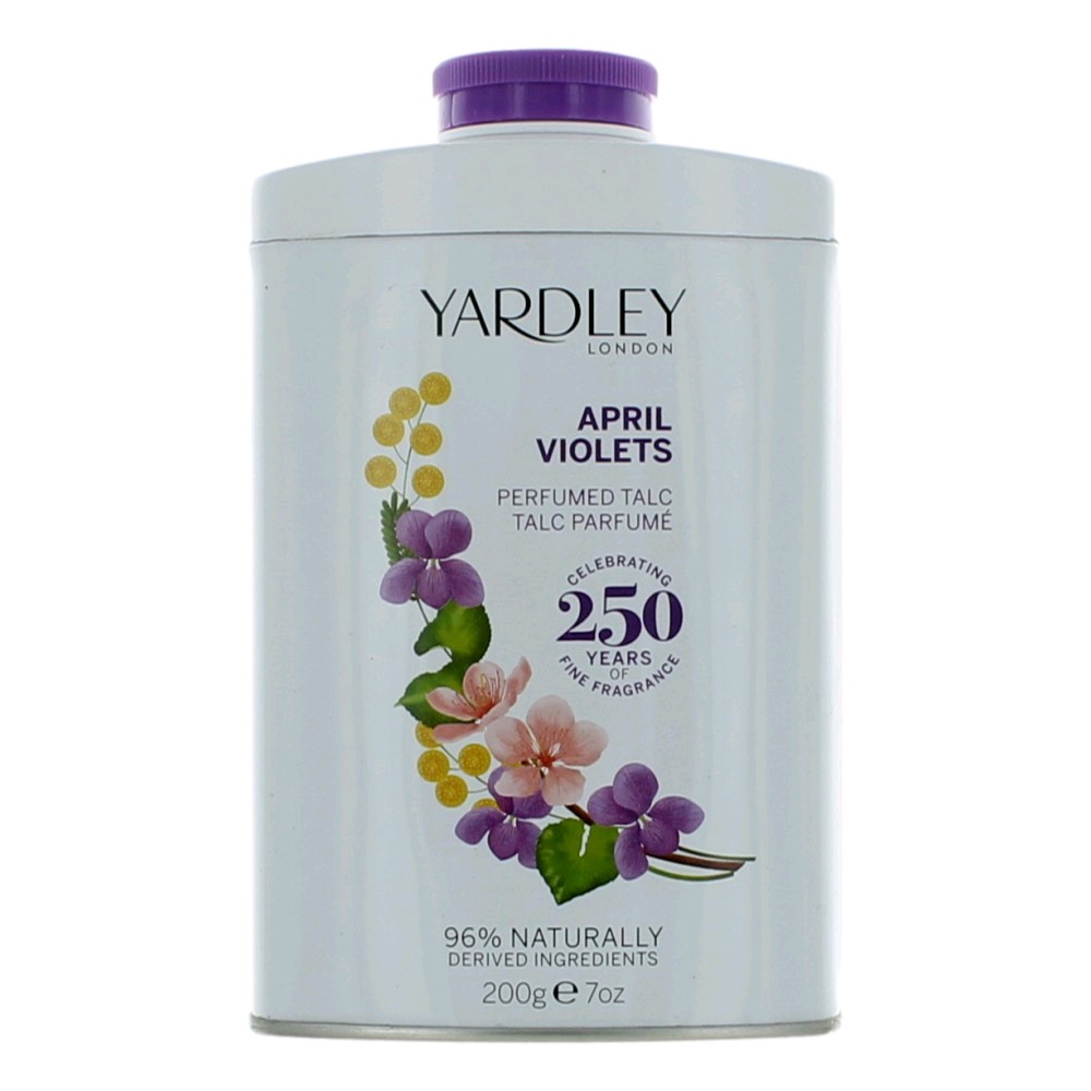Light, delicate and gently fragranced with April Violets; this talc will leave your skin soft, smooth and refreshed after bathing or showering. A clean fresh, green and sensual floral fragrance with top notes of violet leaves and citrus fruits combined with a gorgeous heart of orris, mimosa, rose and white peach, enhanced with sandalwood, vanilla and powdery notes in the base.