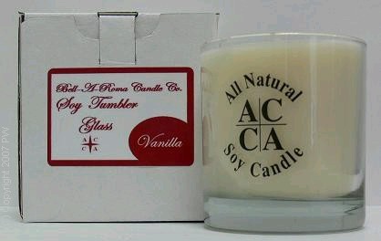 Hand Made Scented Soy 11oz Classic Jar Tumbler Glass Candle - Vanilla