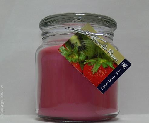 Hand Made Scented Soy 16 oz Classic Jar Candle Strawberry Kiwi