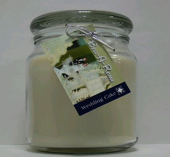 Hand Made Scented Soy 16 oz Classic Jar Candle Wedding Cake